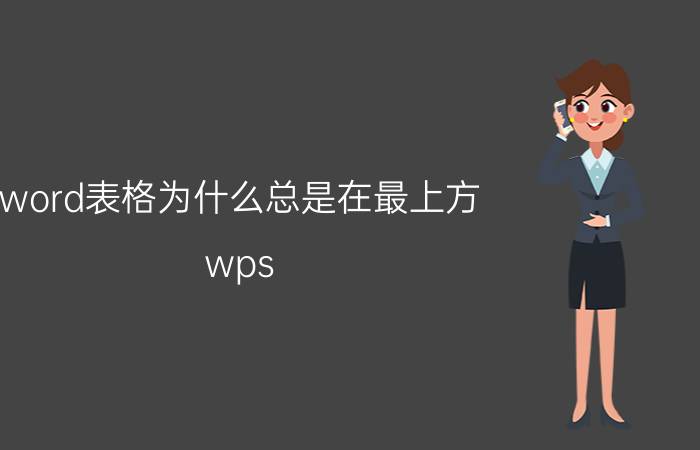 word表格为什么总是在最上方 wps word怎么把标题放在表格上方？